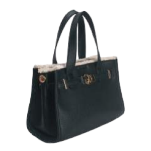 BORSA BLACK CON BORDO IN PELLICCIA BEIGE