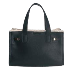 BORSA BLACK CON BORDO IN PELLICCIA BEIGE