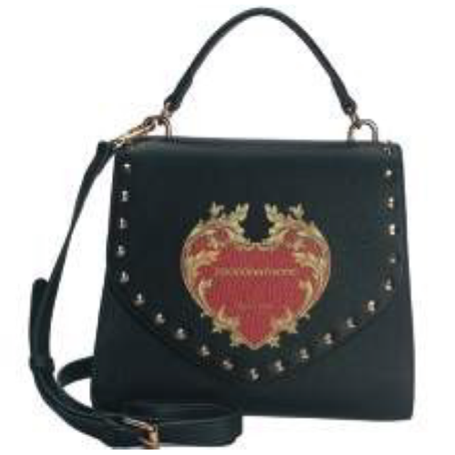 BORSA BLACK CUORE RED CON TRACOLLA