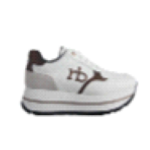 SCARPA WHITE/BRONZE  CON RB LATERALE BRILLANTINATO