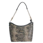 BORSA BROWN SNAKE CON MANICO MEZZA CATENA ORO E TRACOLLA
