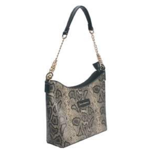 BORSA GREEN SNAKE CON MANICO MEZZA CATENA ORO E TRACOLLA