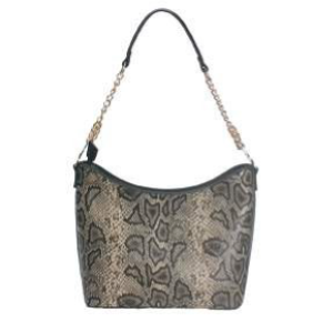 BORSA BROWN SNAKE CON MANICO MEZZA CATENA ORO E TRACOLLA