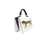 BORSA WHITE CON CAVALLO TRACOLLA E MANICO BLACK